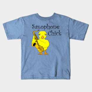 Saxophone Chick Text Kids T-Shirt